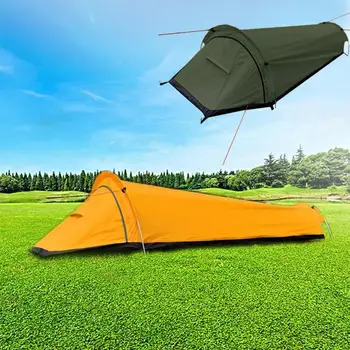 1 Комплект Водоустойчиви Ветрозащитной Палатки за алпинизъм Добра Вентилация За почивка и сън На открито Сверхлегкая Палатка за къмпинг на един човек  5
