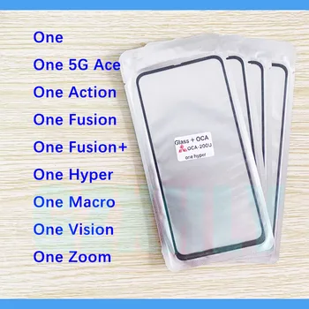 10 бр. Предно СТЪКЛО + ЗЗД LCD дисплей Външен Обектив За Motorola Moto One Action Zoom Macro Power Vision Hyper Fusion + Сензорен екран 5G Ace  10