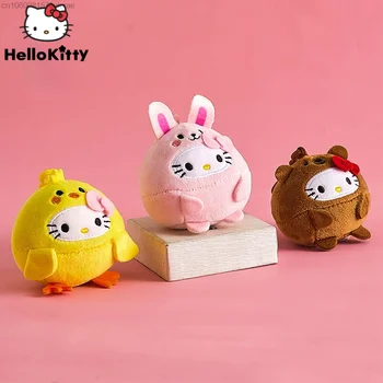 10 см Kawaii Sanrio Hello Kitty Ключодържател Чанти Плюшено Висулка Аниме Меки Животни Сладки Мультяшные Ключодържатели Подарък Играчка, Децата на Жените и Мъжете  0