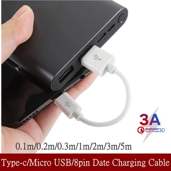 10 см Кратък USB Type C Дата на Зареждане 3A USB Кабел-C Телефон 8pin Micro USB Зарядно Устройство За XiaoMi Samsung A3 A5 A7 2017 Huawei P20 Pro  5