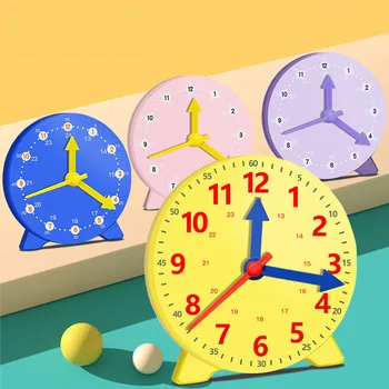 10 см Модел Часа Монтесори Часовници Образователна Играчка за Децата Време на Познание Сменяеми Цветни Часовници Играчка Средства за Ранно Образование  10