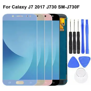 100% Оригинален AMOLED Дисплей за Samsung Galaxy J7 2017 J730 AMOLED Сензорен Екран Дигитайзер В Събирането на резервни Части Сензорен Екран Дигитайзер  10