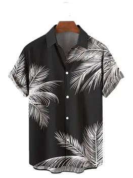 2022 Ежедневни Риза с Къс ръкав За Мъже, Големи Размери, Хавайски 3d Дигитален Принт, Мъжки Топ, Реколта Лятна Градинска Тениска За Мъже И Жени  5