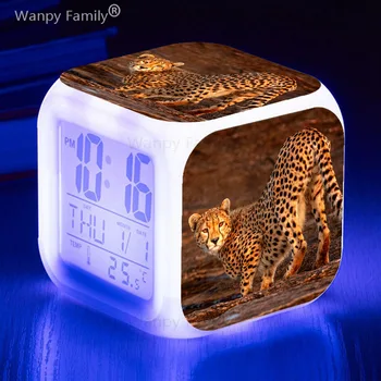 2022 Нов Леопардовый Будилник С Светящимся Led, Което Променя Цвета Си, Digital Alarm Clock, Детски Подаръци, Многофункционални Светещи Електронни Часовници  10