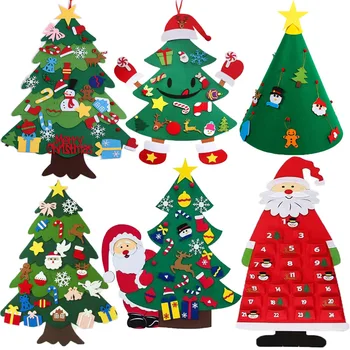 2022 САМ Фетровая Коледно Дърво Окачване Забавни Коледни Декорации За Дома Коледна Украса Висящи Висулки Навидад Вечерни Аксесоари  5