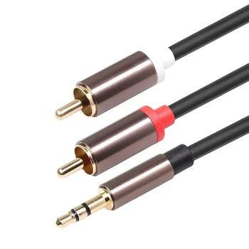 3,5-двоен кабел Lotus 3,5 мм-2rca Аудио Кабел за pc говорители с 3,5 аудио кабел един два  1