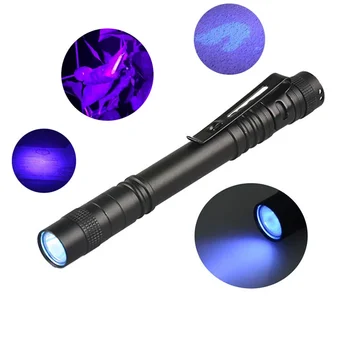 365nm 3 Watt LED UV-Мини Фенерче с UV Led Дръжка С Функция за Затягане UV Писалка Фенерче Черна светлина За Откриване на Урината Домашни Любимци  5