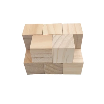 6шт 30 мм 1,18 инча Природни Твърди Непълни Борови Дървени Блокове Дървени Кубчета за Производство на Пъзели Фотоблоки Занаяти и Проекти направи си САМ  1