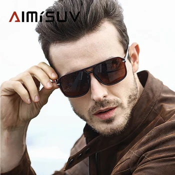 AIMISUV Квадратни Слънчеви Очила Мъжки Поляризирани Огледални Слънчеви Очила За Шофиране Мъжки Маркови Дизайнерски Извънгабаритни Ретро Очила с UV400  10