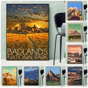 Badlands Национален Парк Пейзаж Книга За Изкуството на Плаката Щампи Южна Дакота Заключване Рок и Пасища Туристически Пейзажи на Стените на Книгата си За Изкуството да Платно Декор  10