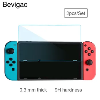 Bevigac 2 БР Закалено Стъкло Против Надраскване с Висока Разделителна способност Фина Защитно Фолио за Екран за Конзолата Nintendo Nintend Switch NS NX  10