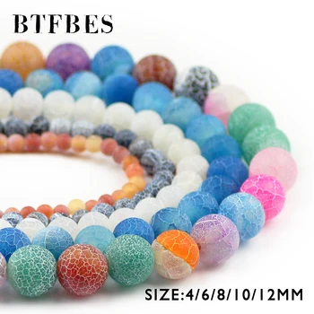 BTFBES Цветни естествен камък выветрившийся карнеол мъниста цветен каменна топка 4 6 8 10 12 мм, Кръгли свободни мъниста Бижута направи си САМ Гривна  10