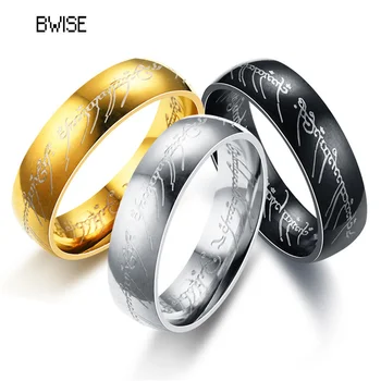 BWISE Миди от Неръждаема Стомана, Един Пръстен на Силата на 3D Резное Елегантен Годежен Пръстен на Влюбените на Жените и Мъжете Модни Бижута на Едро  4