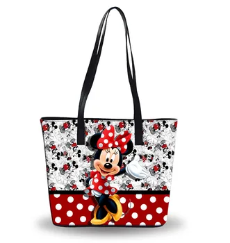 Disney Чанта за пелени с Мики Маус, Чанта На Рамото, Мультяшная дамска чанта, Голямо Голям чанта, Дамски водоустойчива чанта, модерен ръчно пътна плажна чанта  5