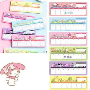 Kawaii Hello Kitty Седмичен План Бележник Канцеларски Материали Sanrio Записная Награда Мелодия Седмичен План Kuromi Cinnamoroll Pochacco Notebook Limited  10