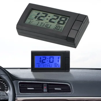 LEEPEE Самозалепващи Автомобилни Бижута Температурен Дисплей Електронен Часовник Автомобилен LCD Дигитален Дисплей Часовник Автоматично Часовник Термометър  10