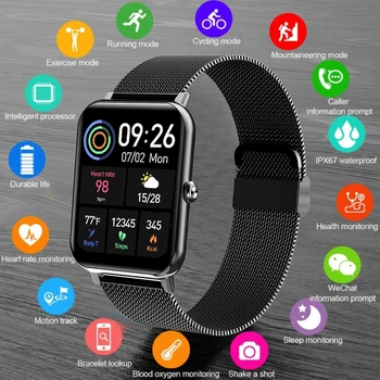 LIGE Новите Смарт Часовници за Мъже С Пълен Сензорен Екран Спортни Фитнес Часовник е Водоустойчив IP67 Bluetooth За Android и iOS 2021 Умни Часовници за Мъже + кутия  10