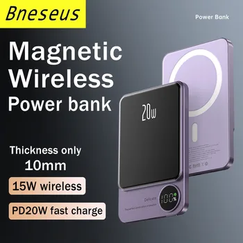 Macsafe Powerbank 10000 ма Магнитен Безжичен Power Bank За iPhone 14 14Pro 14ProMax 14Plus Зарядно Устройство Допълнителен Външен Акумулатор  5