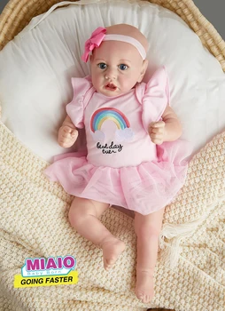 Miaio Reborn Baby Doll 22 Инч(а) А) Реалистична Новородено Сладко малко Момиче Утяжеленная Vinyl Кукла Reborn Baby Doll Подарък Играчка за Деца  10