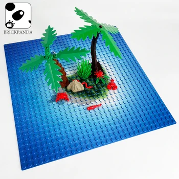 MOC Океанските Градивни елементи са Част От Синята Печат По Поръчка Морска Базова Плоча Фигурки Градските Малки Аксесоари Тухли DIY Модел от 16x16 Играчки  10