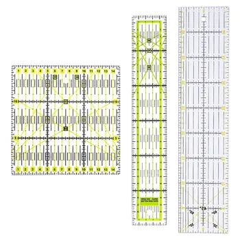 Nonvor 3шт/комплект мозайка линия набор от акрилна шевни владетели на шевни инструменти за облекло тъкани за рязане на мозайка DIY инструменти  0