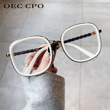 OEC CPO Извънгабаритни Квадратни Очила В Рамки Дамска Мода Прозрачни Лещи Оптични Рамки За Очила Дамски Прозрачни Очила Унисекс  10