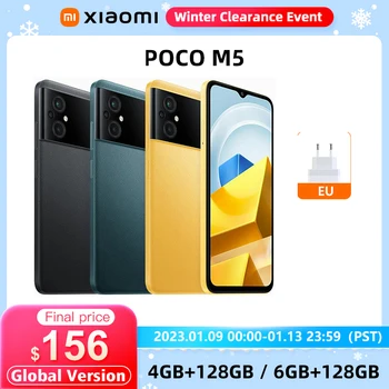 POCO M5 Глобалната версия на 64 GB/128 GB NFC Смартфон Хелио G99 Восьмиядерный 90 Hz 6,58 