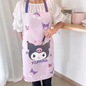 Sanrio Kawaii Hello Kitty Kuromi My Melody Cinnamoroll Кухненски Памук Престилка Ресторант Работно Облекло Гащеризон Без Ръкави На Подтяжках  3
