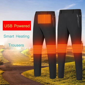 USB Smart Термальность Панталони За Момичета Мужчин's Зимни Панталони С Подгряване За Жени Открит Панталони За Момичета Мъжки Ски Спорт Къмпинг Панталони До Коляното Талията Топлина Ветрозащитный  5