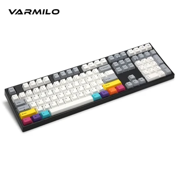 varmilo CMYK MA87 MA108 MA104-механична клавиатура с кабелен ключа ЕО V2 с бяла подсветка компютърна игрална клавиатура  10