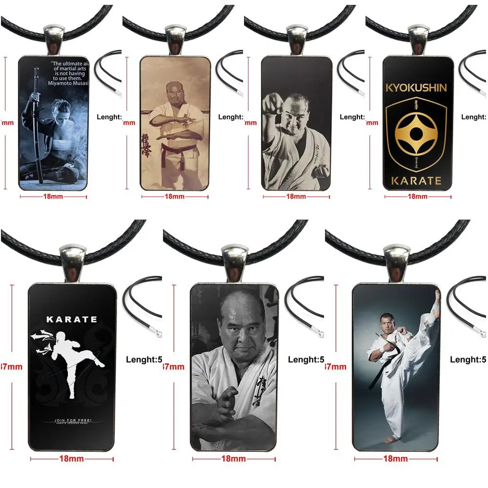 За Коледен Подарък Oyama Kyokushin Karate Модно Стъклена Огърлица С Отложено Във Формата На Кабошона С Женски Стомана С Покритие, Ефектни Бижута