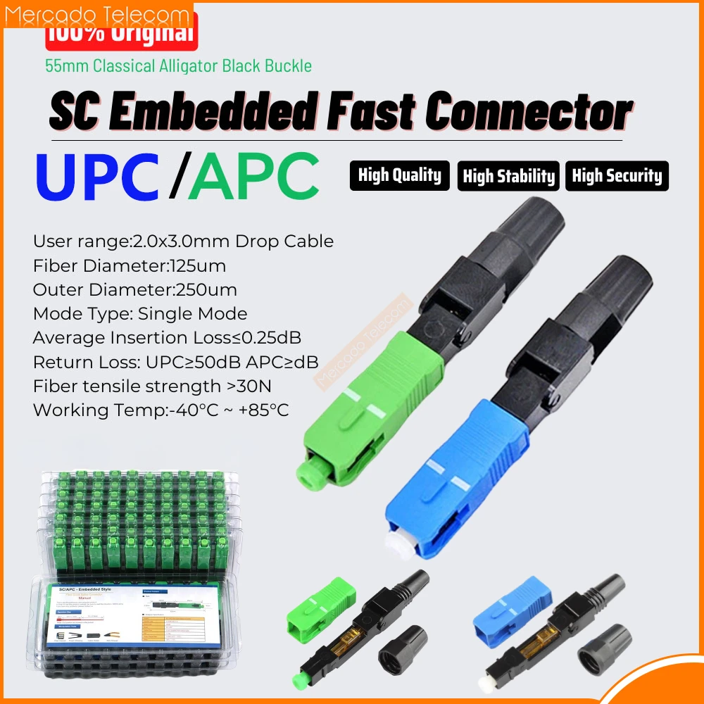 Най-добрата цена APC, SC/UPC Однорежимный Оптичен Бърз Конектор SC Бърз Конектор FTTH Инструмент Студено Връзка Оптичен Адаптер 