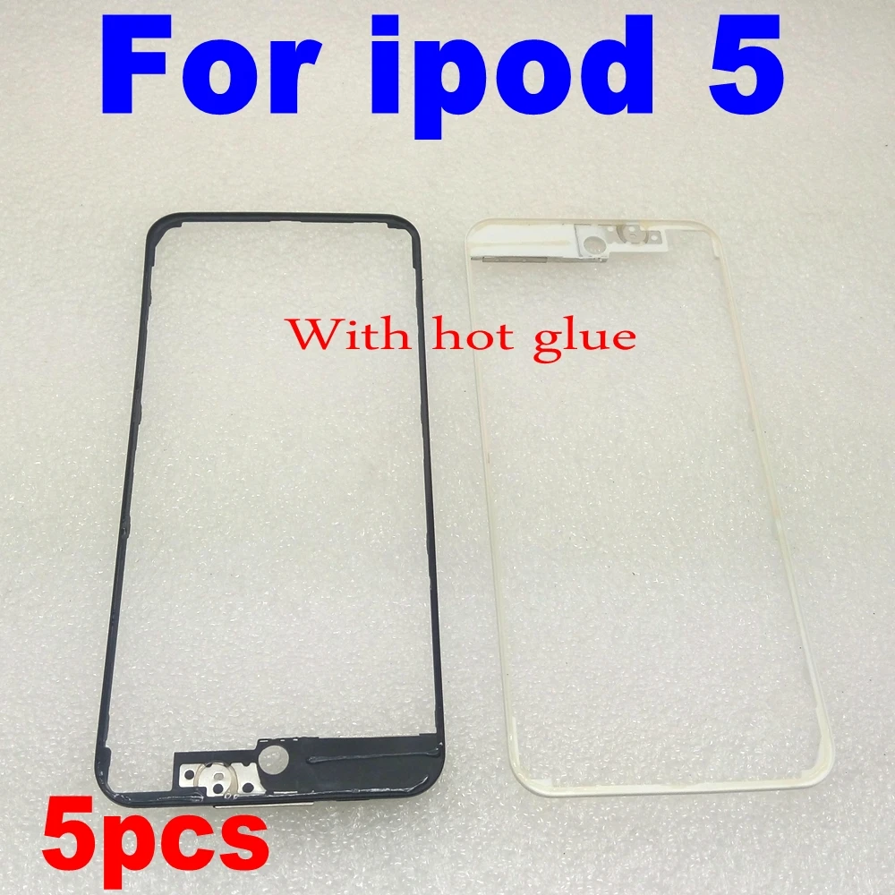 5 бр. Предната рамка с горещо лепило за iPod Touch 5-то Поколение средната пластмасовата рамка за touch 5 на най-добрите лепило LCD притежателя Черен/Бял
