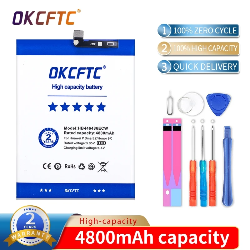 OKCFTC 4800 mah HB446486ECW Батерия за Huawei P smart Z/honor 9X/honor 9X Pro/Nova5i/Enjoy 10 Plus