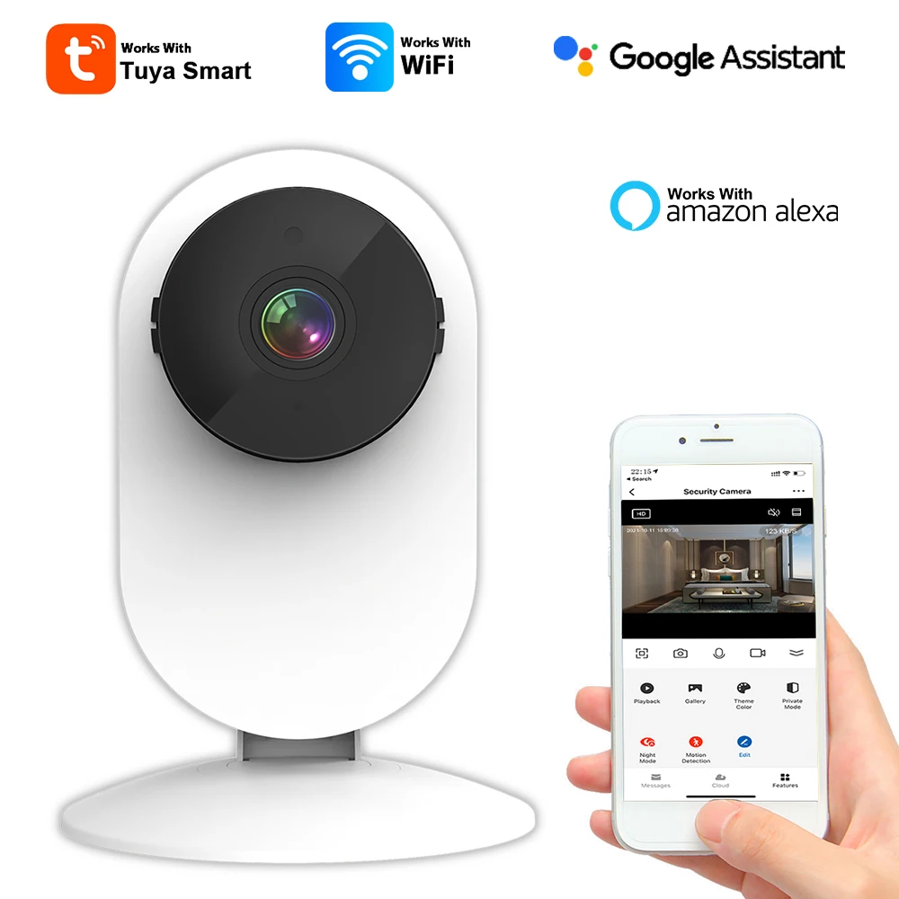 Sasha Умен Дом Монитор охранителна Камера 1080P HD видео Наблюдение и Поддръжка на Google, Alexa Безжична Мини Камера за Откриване на Движение