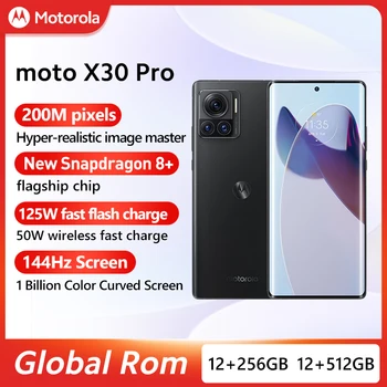 Глобалната вградена памет Motorola MOTO X30 Pro 5G Смартфон 200MP Тройната помещение Snapdragon 8 + Gen 1 Восьмиядерный 144 Hz OLED екран 6,7 