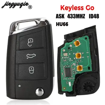 Дистанционно ключ jingyuqin Keyless-go 434 Mhz MQB ID48 За VW VOLKSWAGEN Golf 7 MK7 Touran Polo Tiguan 5G6959752AB BB 6V0959752D /Q  10