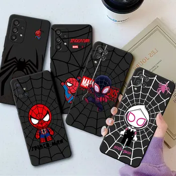 Калъф Marvel Spiderman за Samsung Galaxy A51 4G A13 A21s A32 A72 A11 A71 A22 A52 5G A12 A91 A42 а a53 Черен устойчив на удари Луксозен  5