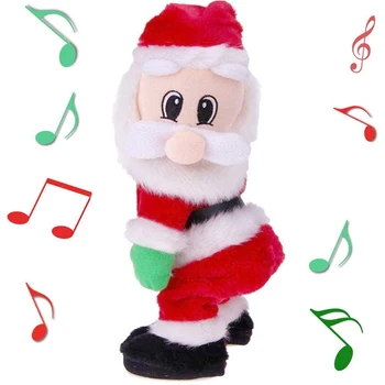 Коледни Електрически Играчки Усукана Хип Дядо Коледа Пеене и Танцуващата Електрически Дядо Коледа Кукла Коледен Коледен Подарък за Деца  4