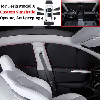 Люк Козирка За Tesla Model X Аксесоари Сенника На Предното Стъкло, Предното И Задното Странично Прозорец Мансарден Люк Уединение Оцветяване Пътен Комплект  10