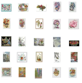 Магазин за цветя Комплект за Бродерия на кръстат бод Електронен фигура Ръкоделие в PDF формат за електронна поща  5