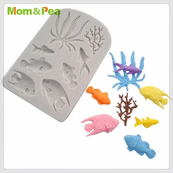 Мама и Грах MPA2022 Риба Силиконова Форма на Захар Паста 3D Скърпвам Украса на Тортата  10