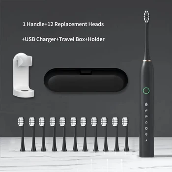 Модни Звукови Електрически Четки за Зъби Акумулаторна USB за Възрастни Електронна Четка за Зъби за Избелване на Зъбите Интелигентен Таймер IPX7Waterproof  10