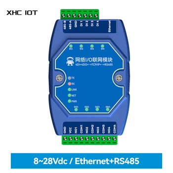 Мрежов модул за вход-изход Ethernet 4DI 4DO Modbus Шлюз TCP RTU RJ-45 RS485 DI Филтър Рельсовая инсталиране на XHCIOT ME31-AXAX4040  10