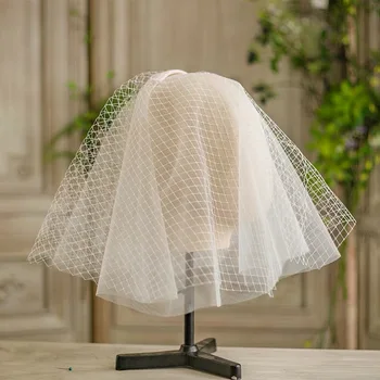 Нова Мода Цвете Сватба Воал, Косата Мека Руж Булката Завесата за Жени Сватбена Тюлевая Завесата високо Качество  10