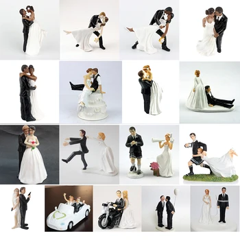 Романтична Младоженецът и Булката се женят Статуетка От Смола Сватбена Торта Topper Сватбена Украса  10