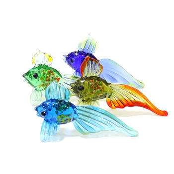 Статуетка на Тропическа Риба От Муранско стъкло, Цветни Скъпа Блестящата Имитация на Морски Животни, Декорация За Дома Аквариум, Колекция от Бижута  10
