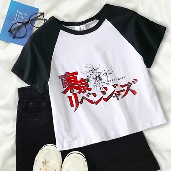 Съкратен Топ Tokyo Revengers Camisetas Тениска С Изображение на аниме Женска Тениска Лятна Градинска Дрехи С Къс Ръкав, Градинска Тениска Femme  10