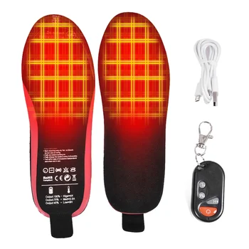 Унисекс Акумулаторни USB Электронагревательные Стелки За Обувки С Топъл Топли Топлинни Стелки с Дистанционно Управление Топло За Краката  5